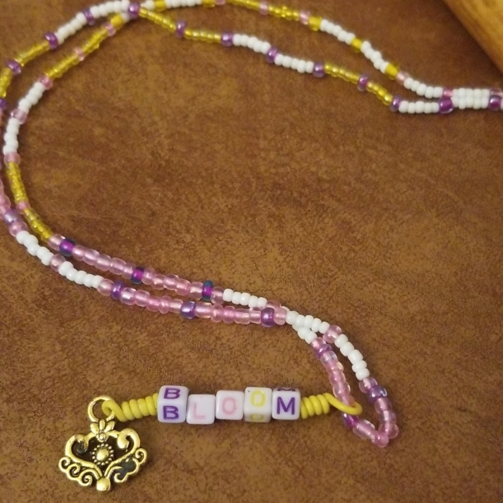 Pink & White, Yellow and Purple Bloom Necklace